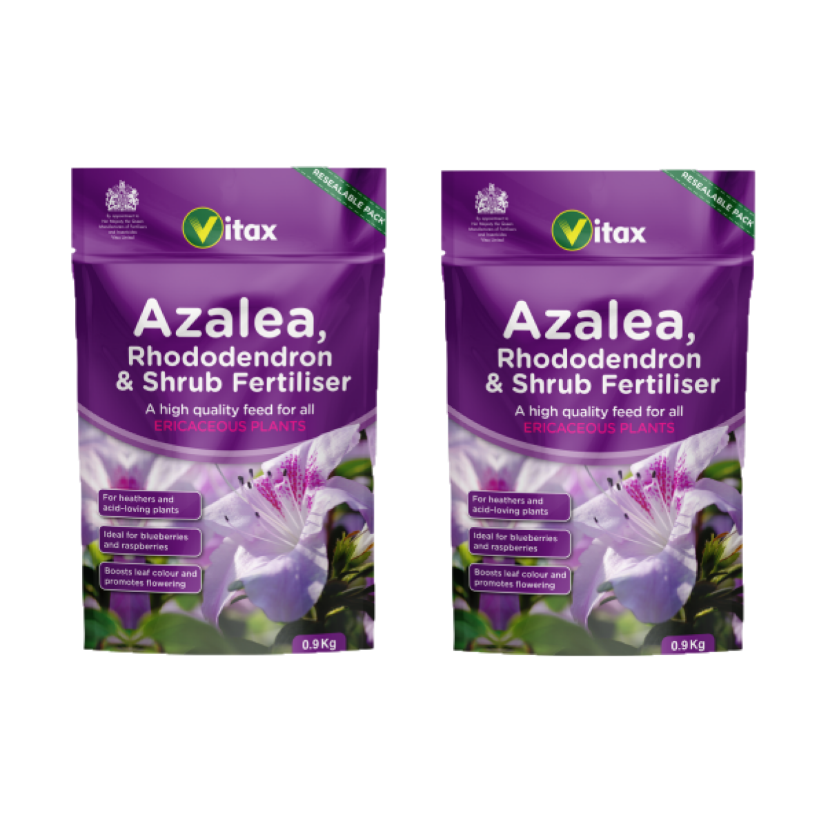 2 x Vitax Azalea, Rhododendron & Shrub Fertiliser 0.9kg