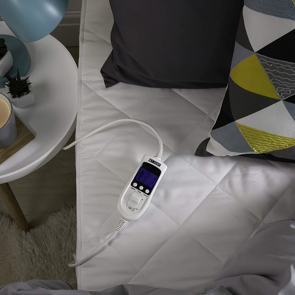 Zanussi King Electric Heated Blanket with 9 Heat Settings and Timer Ample