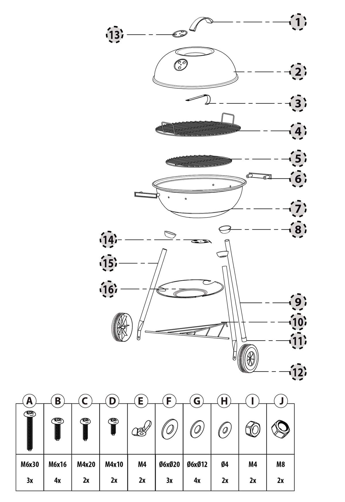 Landmann Mobile Charcoal Kettle Bbq