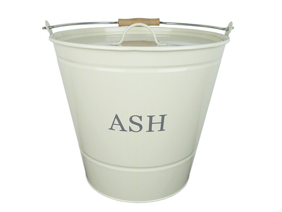 Manor-Fireside-Ash-Bucket-Cream-Metal-With-Lid