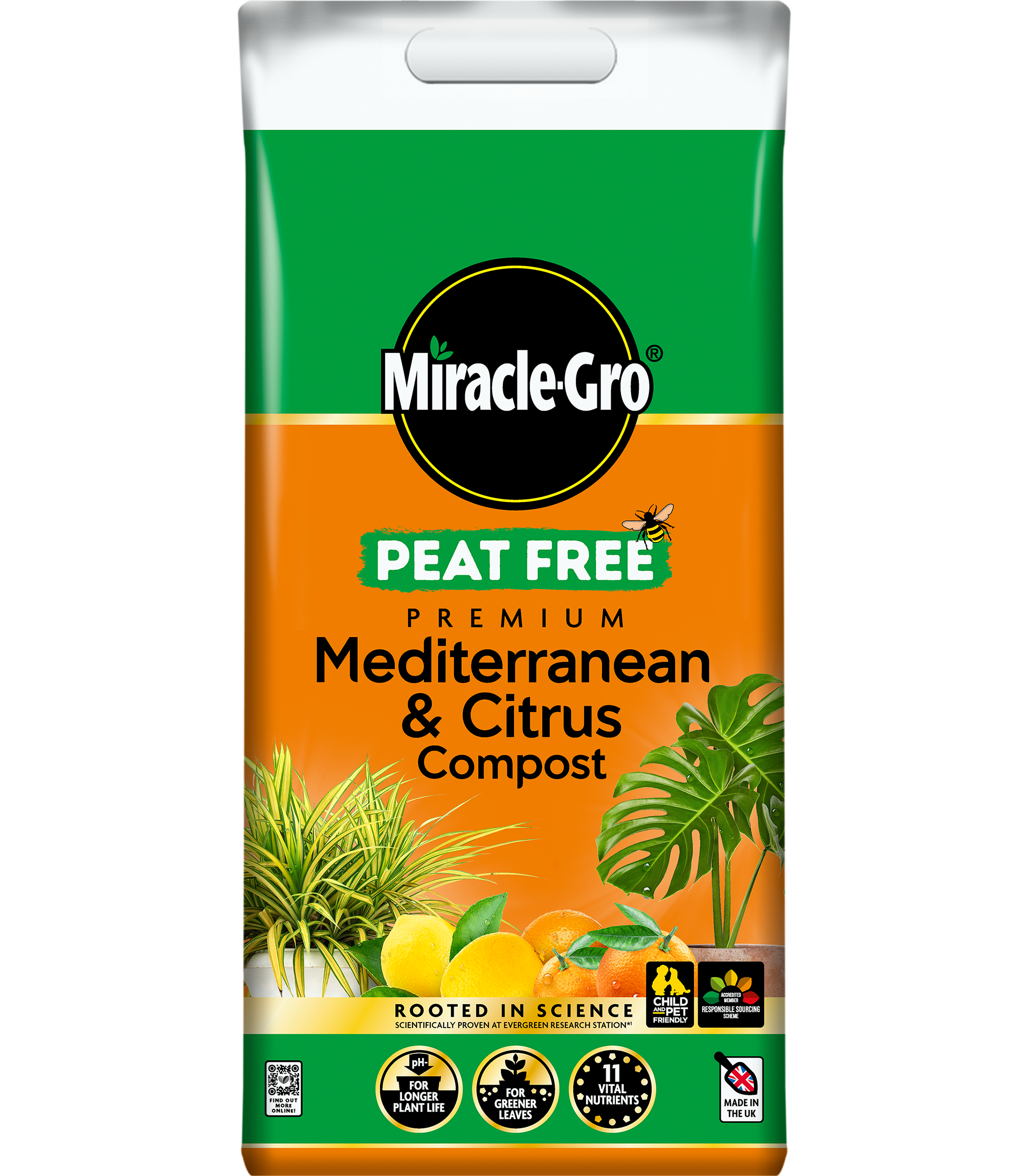 Miracle-Gro Premium Mediterranean & Citrus Compost, Peat free 10L Bag