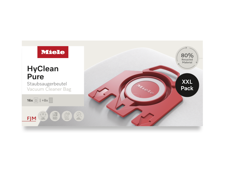 Miele XXL Pack of 16 FJM HyClean Pure Vacuum Cleaner Bags