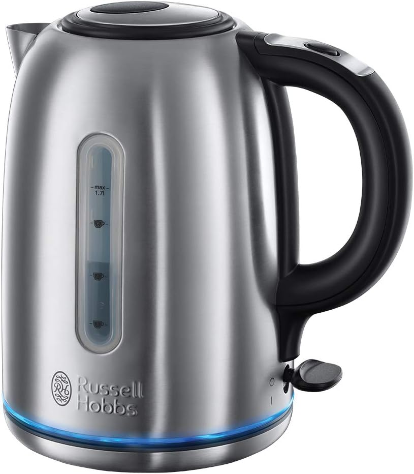 Russell Hobbs Quiet Boil Kettle, Brushed Stainless Steel, 3000W, 1.7 Litres