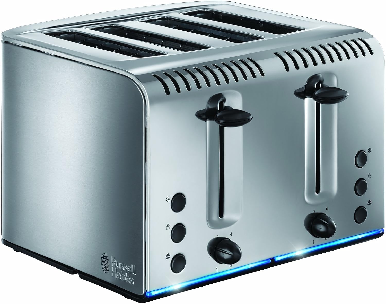 Russell Hobbs Buckingham 4-Slice Toaster, Polished, 2100 W, Stainless Steel