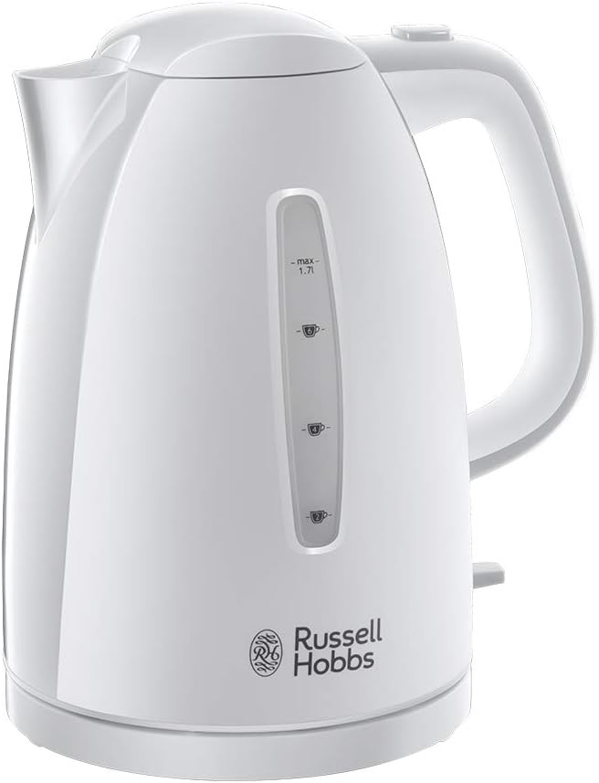 Russell Hobbs Textures Plastic Kettle, 1.7 Litre, 3000 W, White