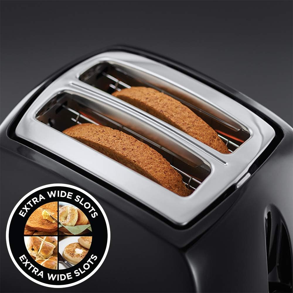 Russell Hobbs Textures 2-Slice Toaster, 700 - 850 W, Black