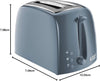 Russell Hobbs Textures 2 Slice Toaster with Frozen, Cancel and Reheat Settings, Grey