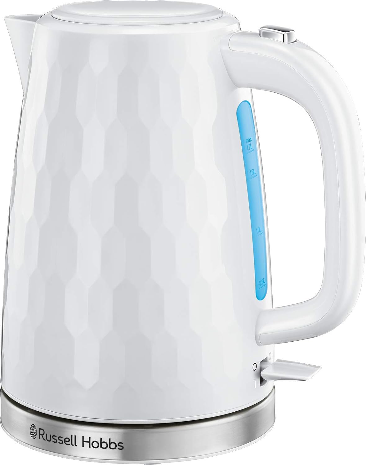 Russell Hobbs Textures Cordless Electric Kettle - Fast Boil, 1.7 Litre, 3000 W, White
