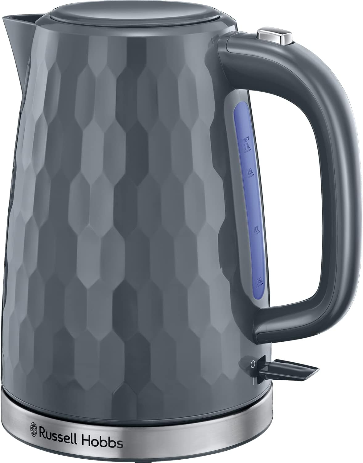 Russell Hobbs Textures Cordless Electric Kettle - Fast Boil, 1.7 Litre, 3000 W, Grey