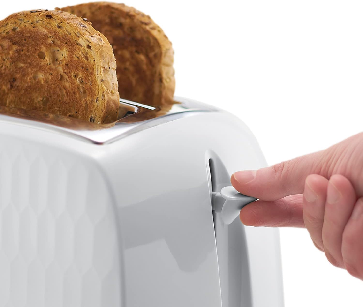 Russell Hobbs Honeycomb 2 Slice Toaster - with Extra Wide Slots and High Lift Feature, White