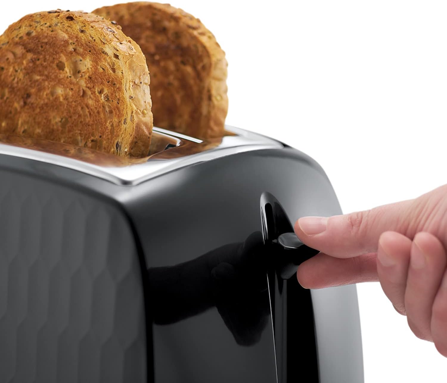 Russell Hobbs Honeycomb 2 Slice Toaster -  with Extra Wide Slots and High Lift Feature, Black