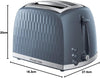 Russell Hobbs Honeycomb 2 Slice Toaster - with Extra Wide Slots and High Lift Feature, Grey
