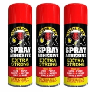3 x SAAO Extra Strong Spray Adhesive Glue For Carpet Tile Craft Fabric 500ML
