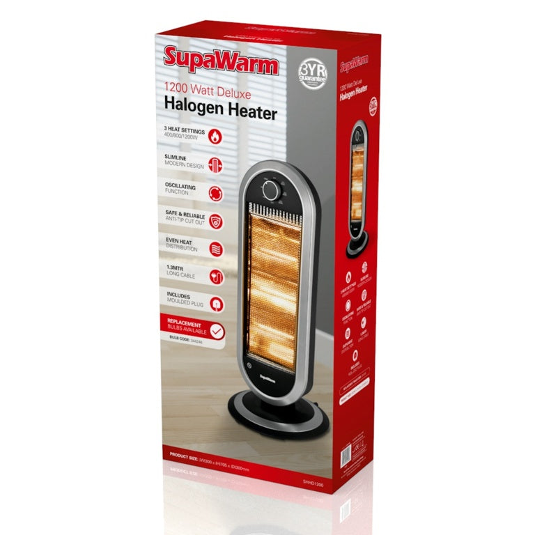 SupaWarm Deluxe Halogen Heater 1200w