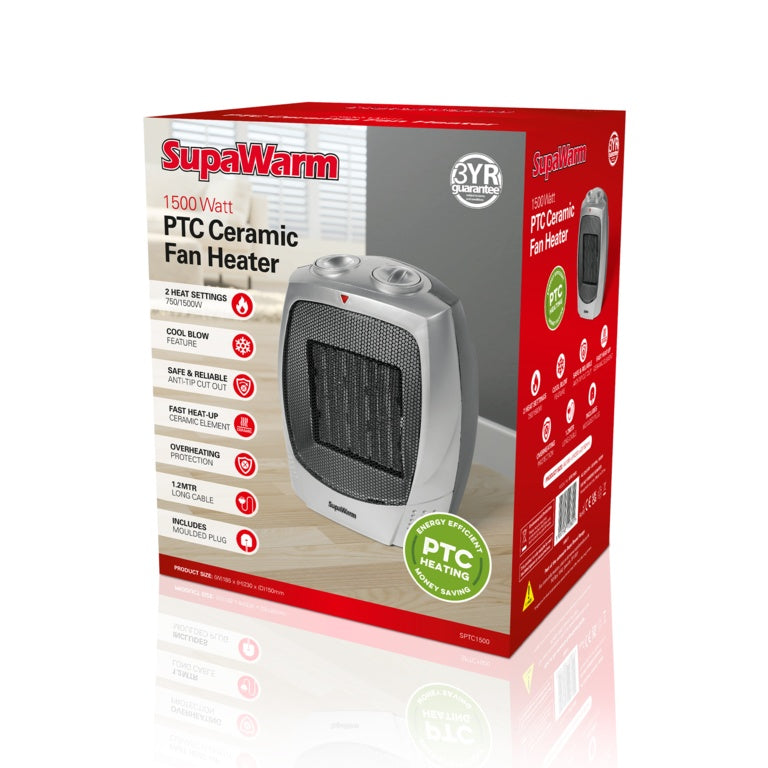 SupaWarm Ptc Ceramic Tower Heater 1500w