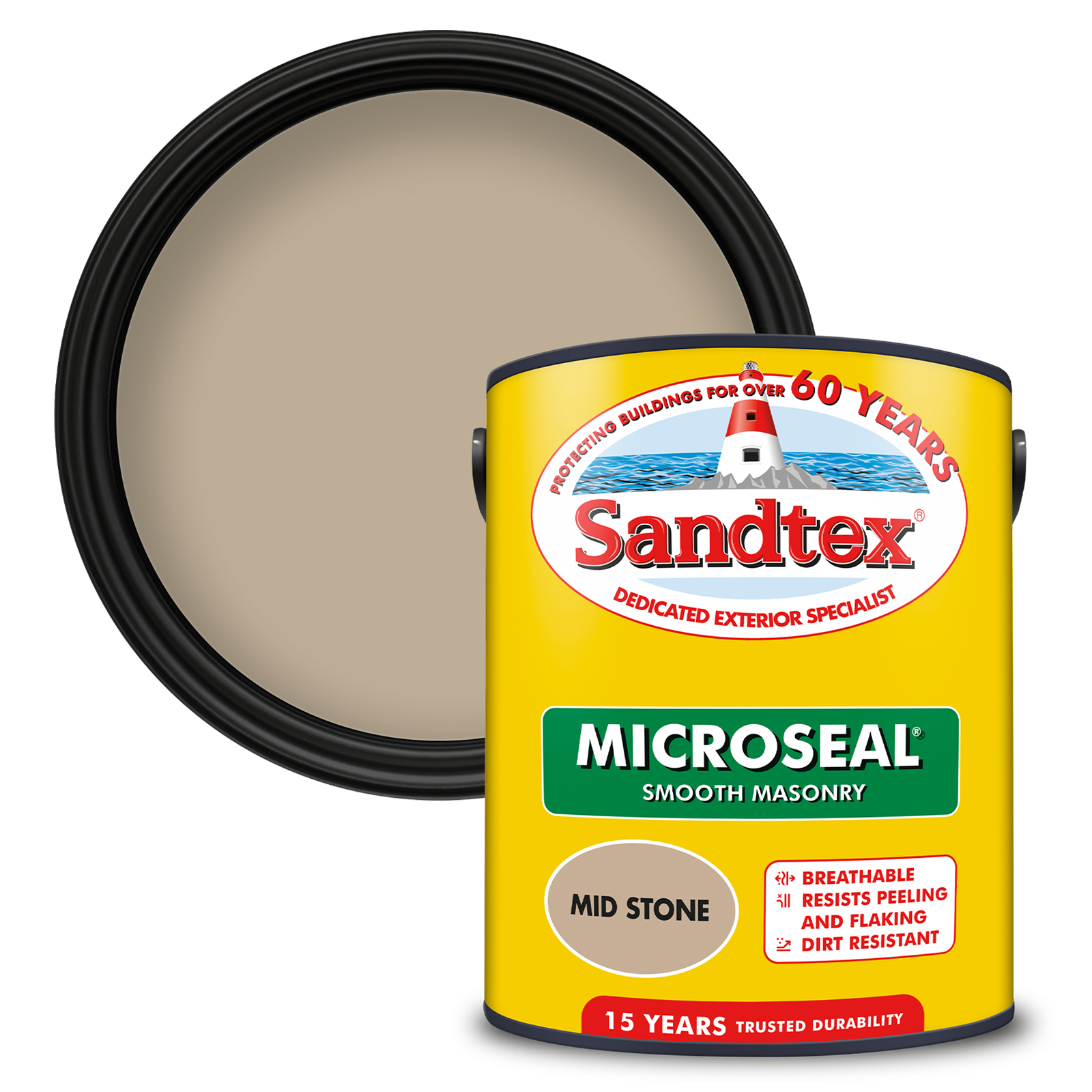 Sandtex Ultra Smooth Masonry Paint Mid Stone 5L