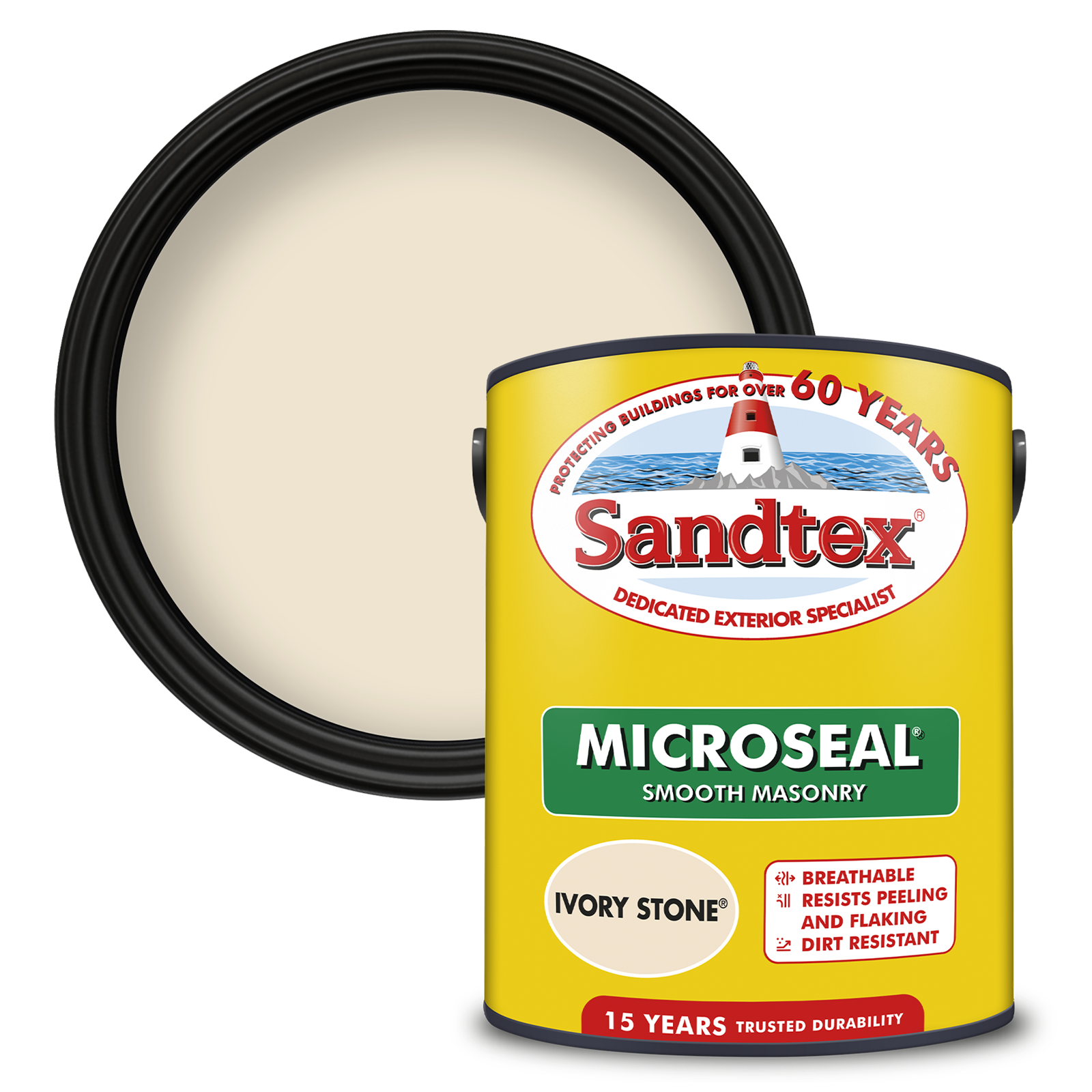 Sandtex Ultra Smooth Masonry Paint Ivory Stone 5L