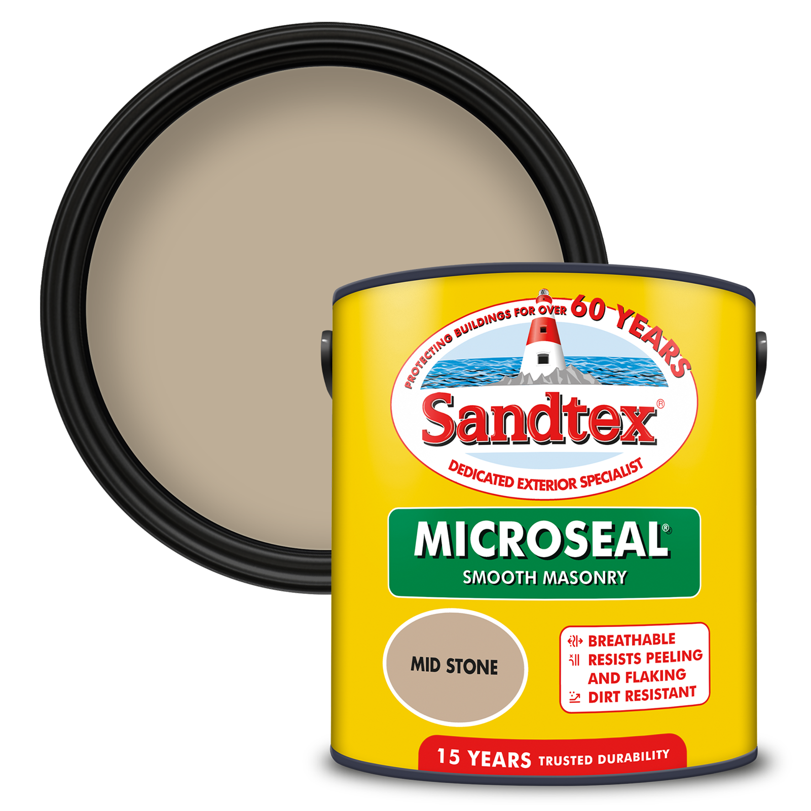 Sandtex Ultra Smooth Masonry Paint Mid Stone 2.5L