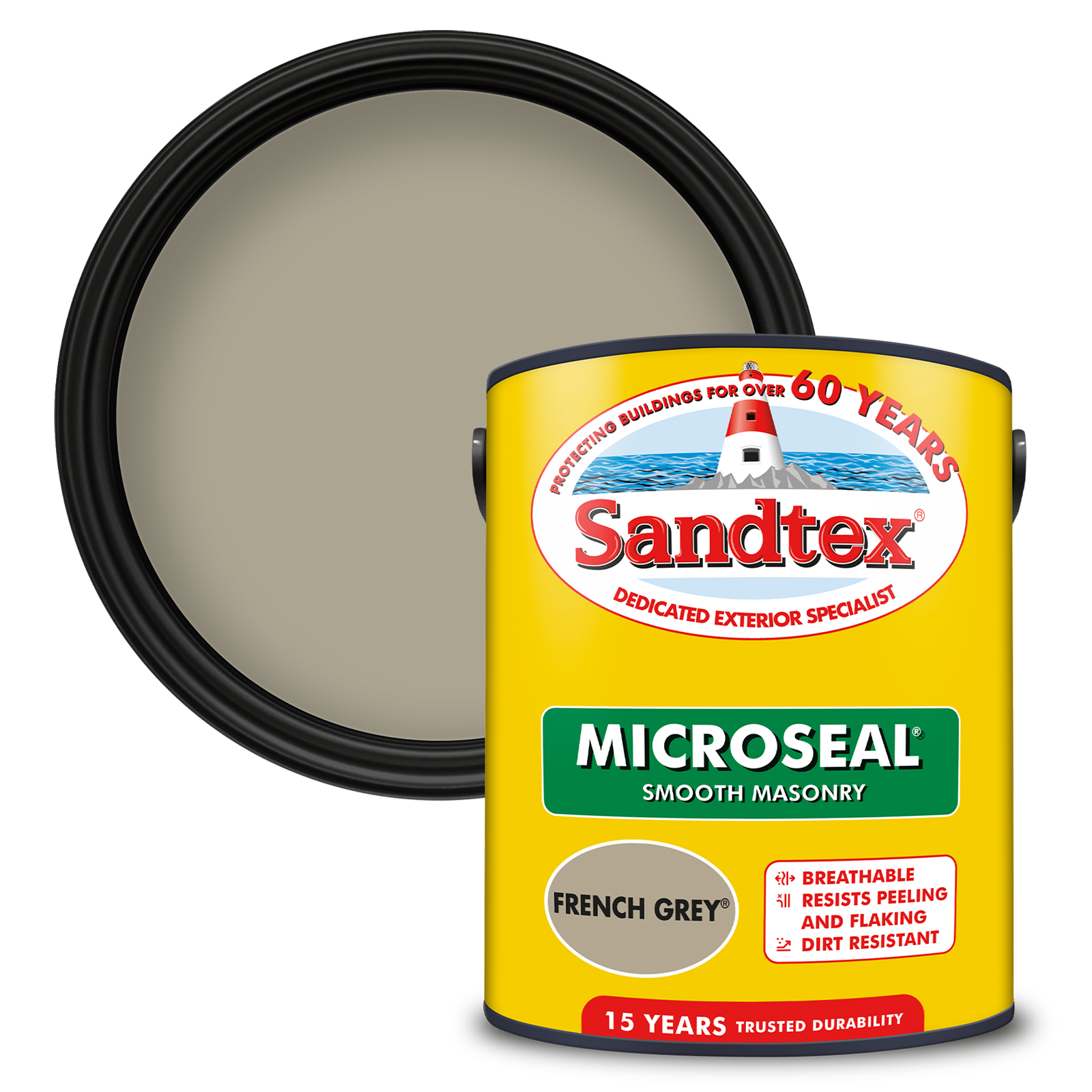 Sandtex Ultra Smooth Masonry Paint French Grey 5L