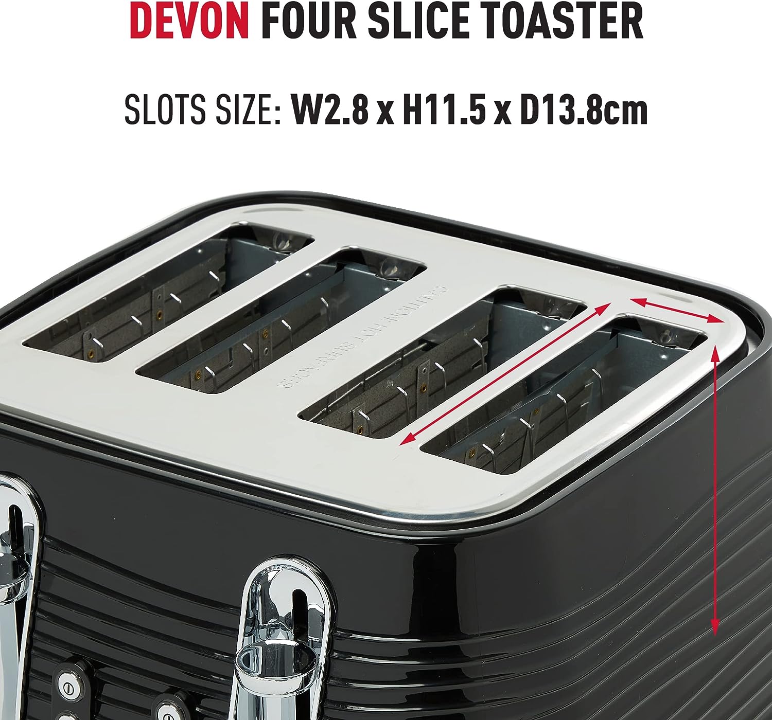 Haden Devon 4 Slice Toaster Black