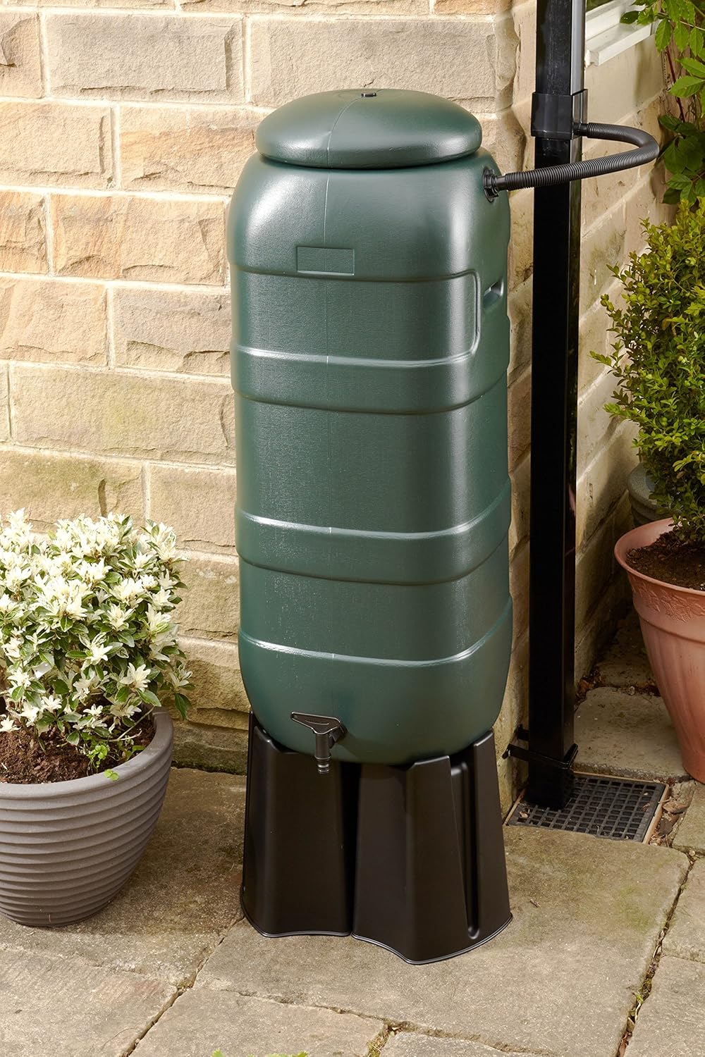 Mini Rainsaver 100 litre Water Butt Kit with Lid, Tap, Stand and Rain Diverter Kit