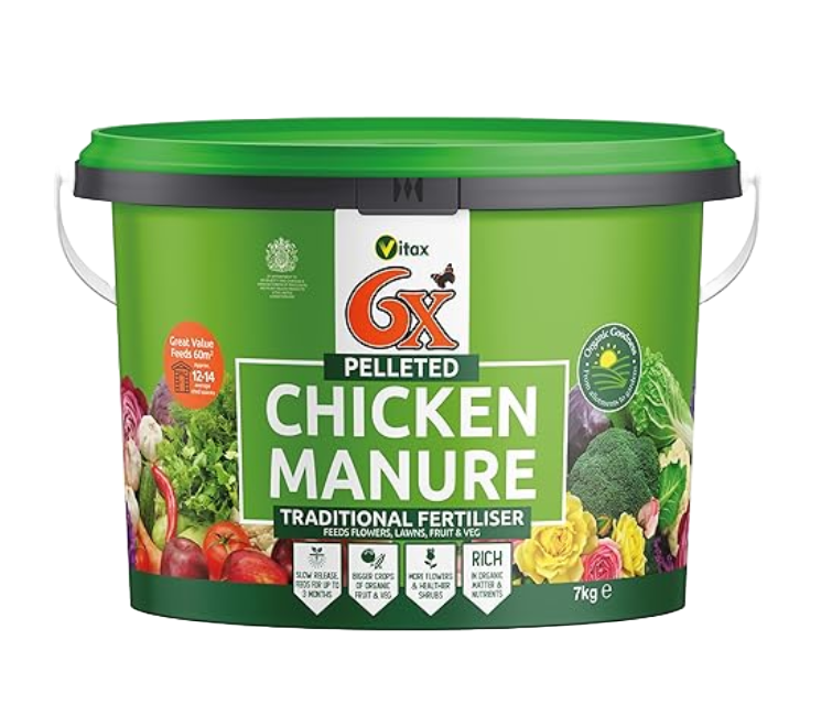 Vitax 6X Pelleted Chicken Poultry Manure 7kg Tub