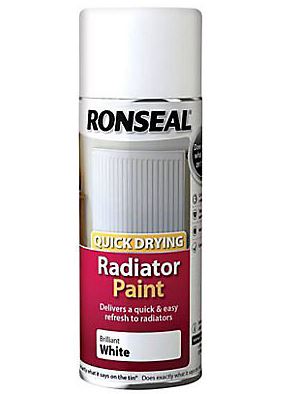 Ronseal Quick Drying Radiator Spray Paint White Gloss 400ml