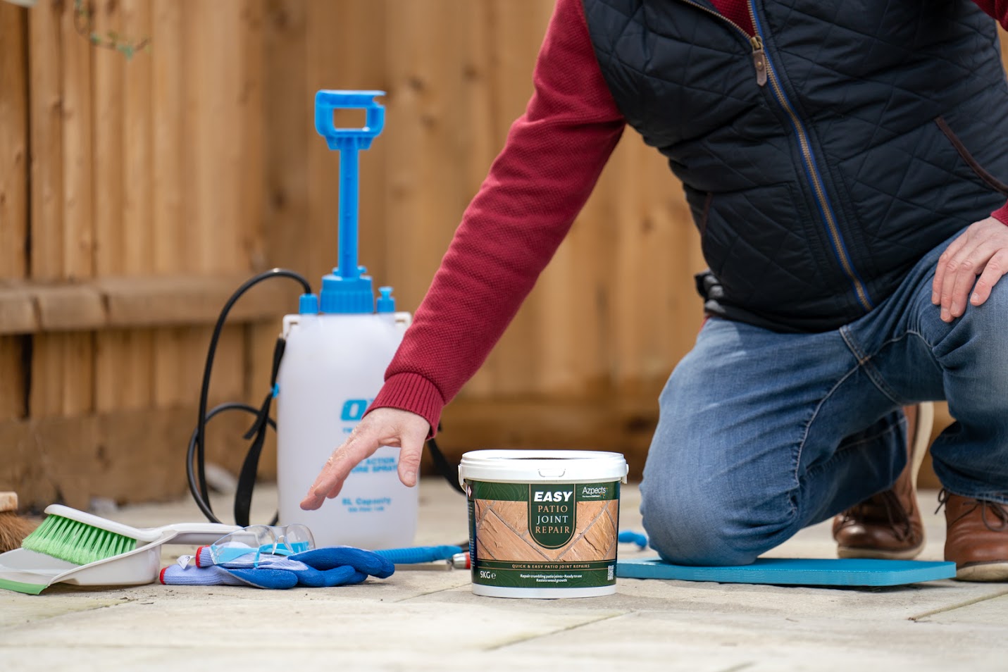 EASYPatio Patio Joint Repair | Patios, Paths & Pavements | 5kg Tub Strong & Durable Water-Activated Ready Mixed Joint Filler