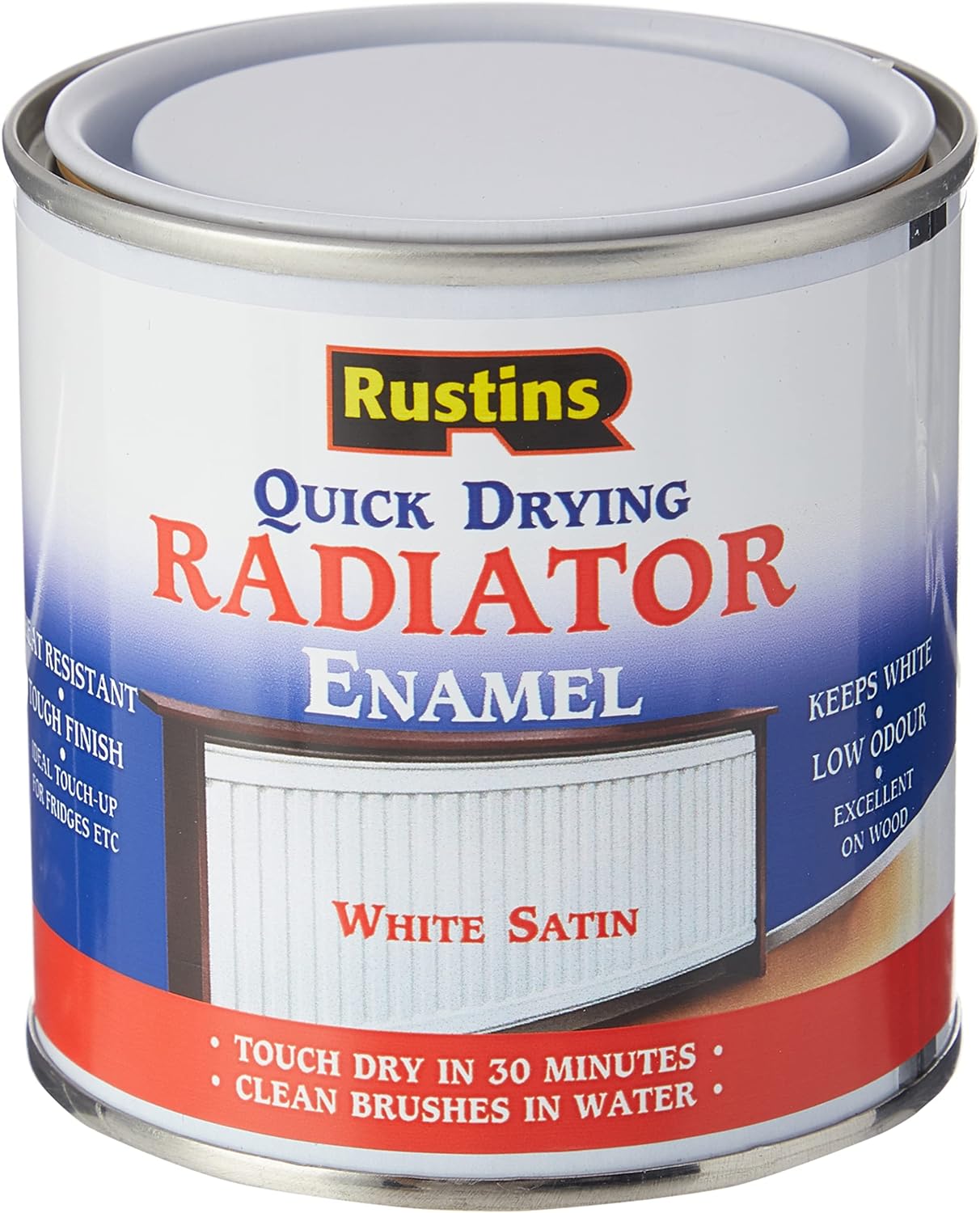 Rustins Quick Drying Radiator Enamel Satin 250ml