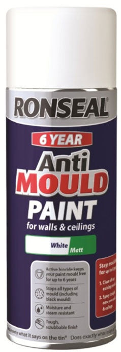 Ronseal 6 Year Quick Dry Anti Mould White 400ml Aerosol