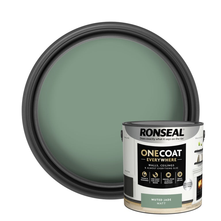 Ronseal One Coat Everywhere Matt Paint 2.5L Muted Jade