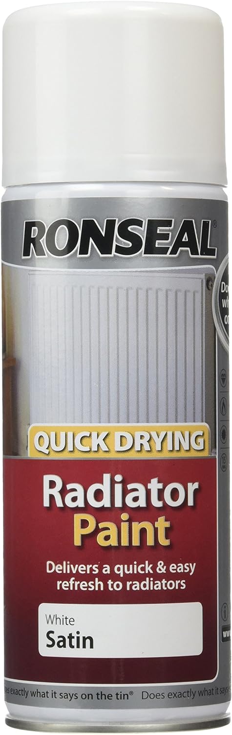Ronseal Quick Drying Radiator Spray Paint White Satin 400ml