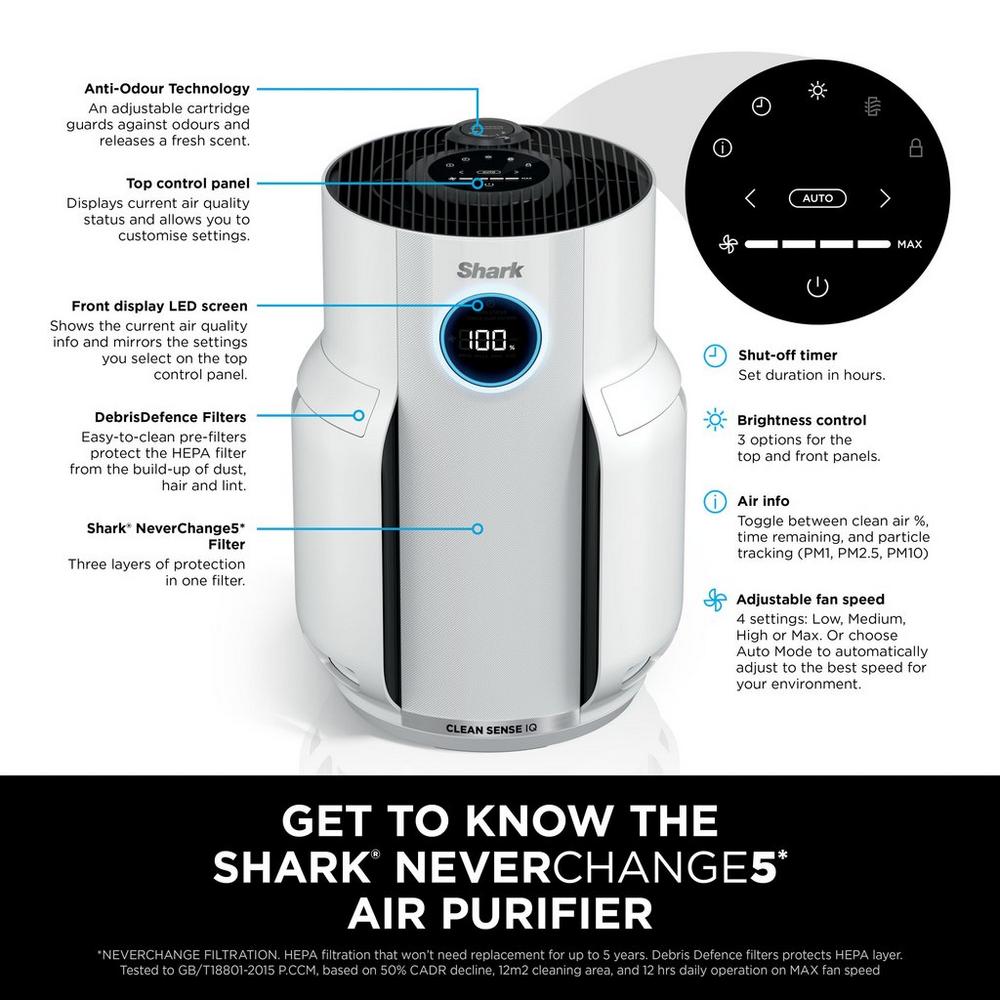 Shark HP150UK NeverChange5 Air Purifier - White