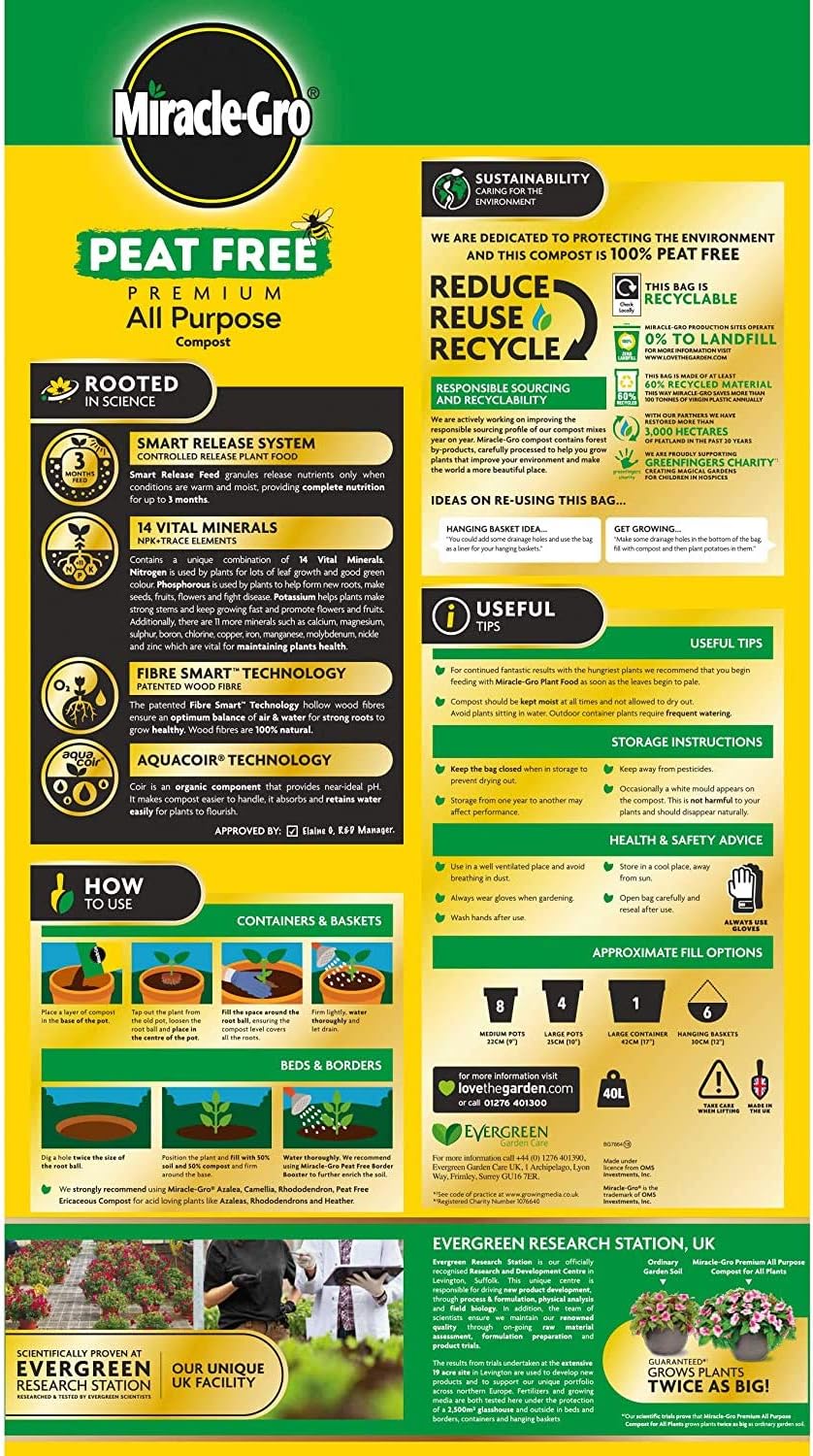 Miracle-Gro All Purpose Peat Free Premium Compost