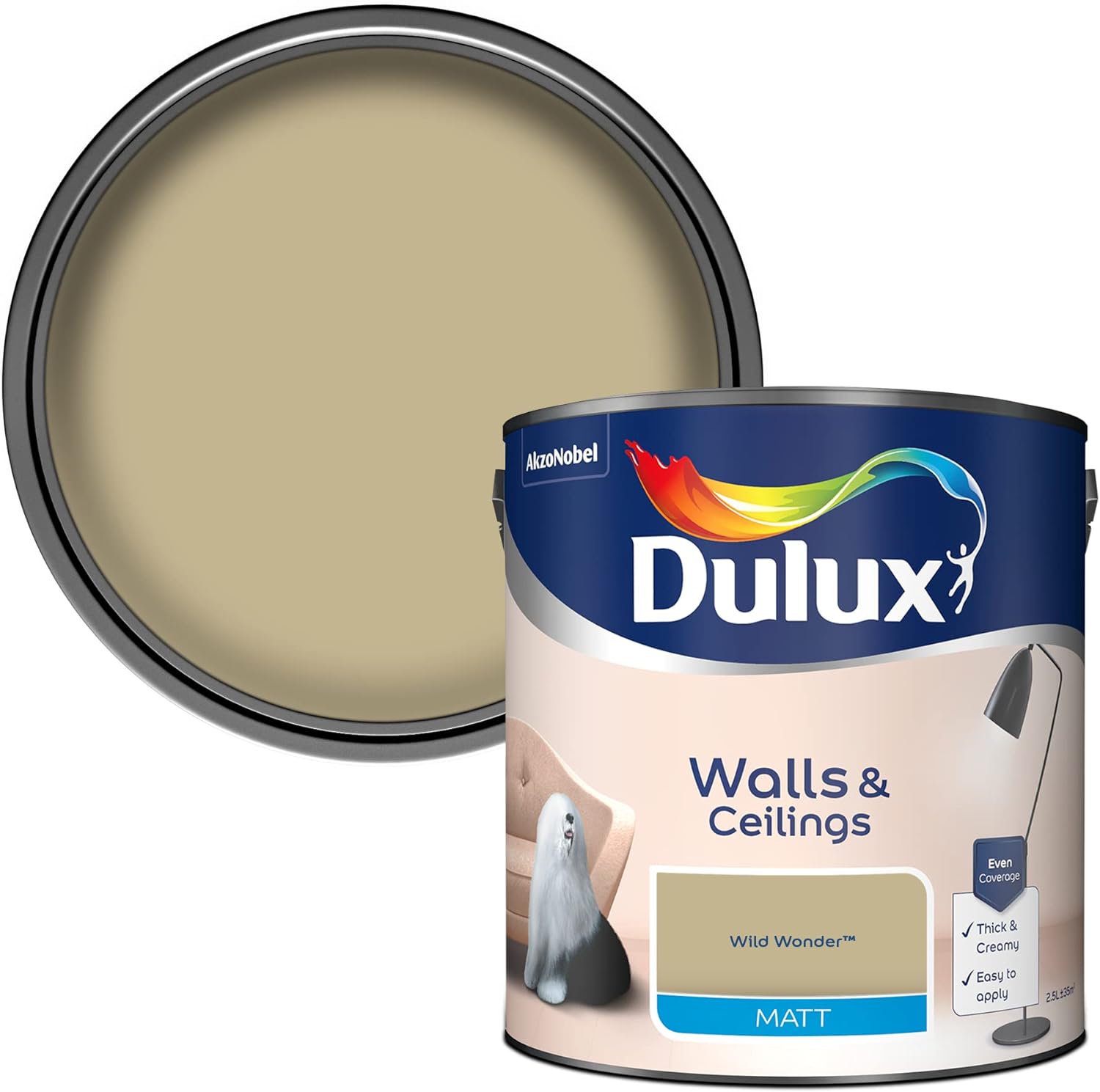 Dulux Walls & Ceilings Matt Emulsion Paint Wild Wonder - 2.5L