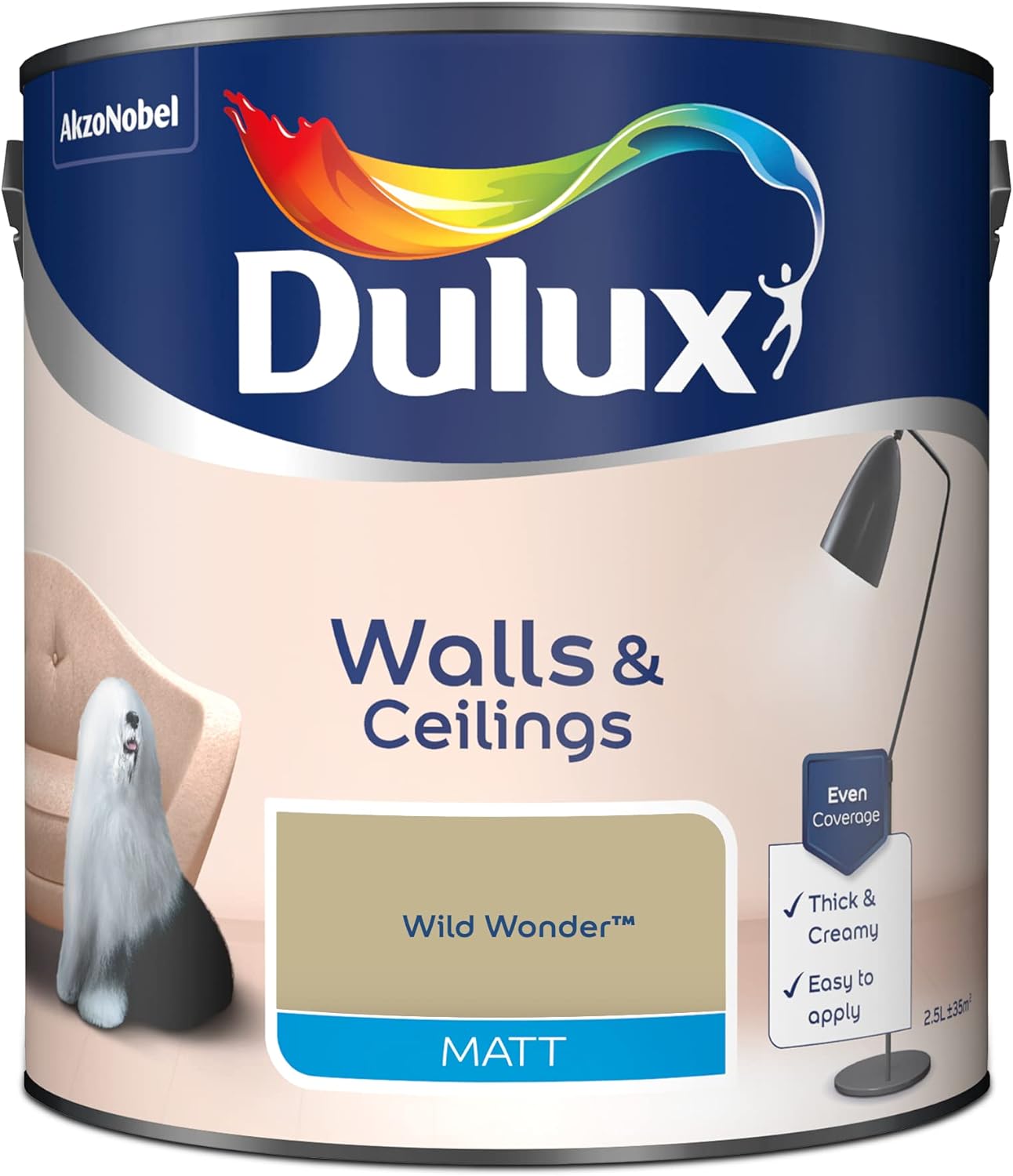 Dulux Walls & Ceilings Matt Emulsion Paint Wild Wonder - 2.5L