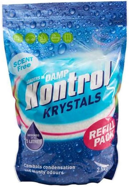 Kontrol Damp Krystals 2.5KG Bag Scent Free Damp Moisture Trap Refill