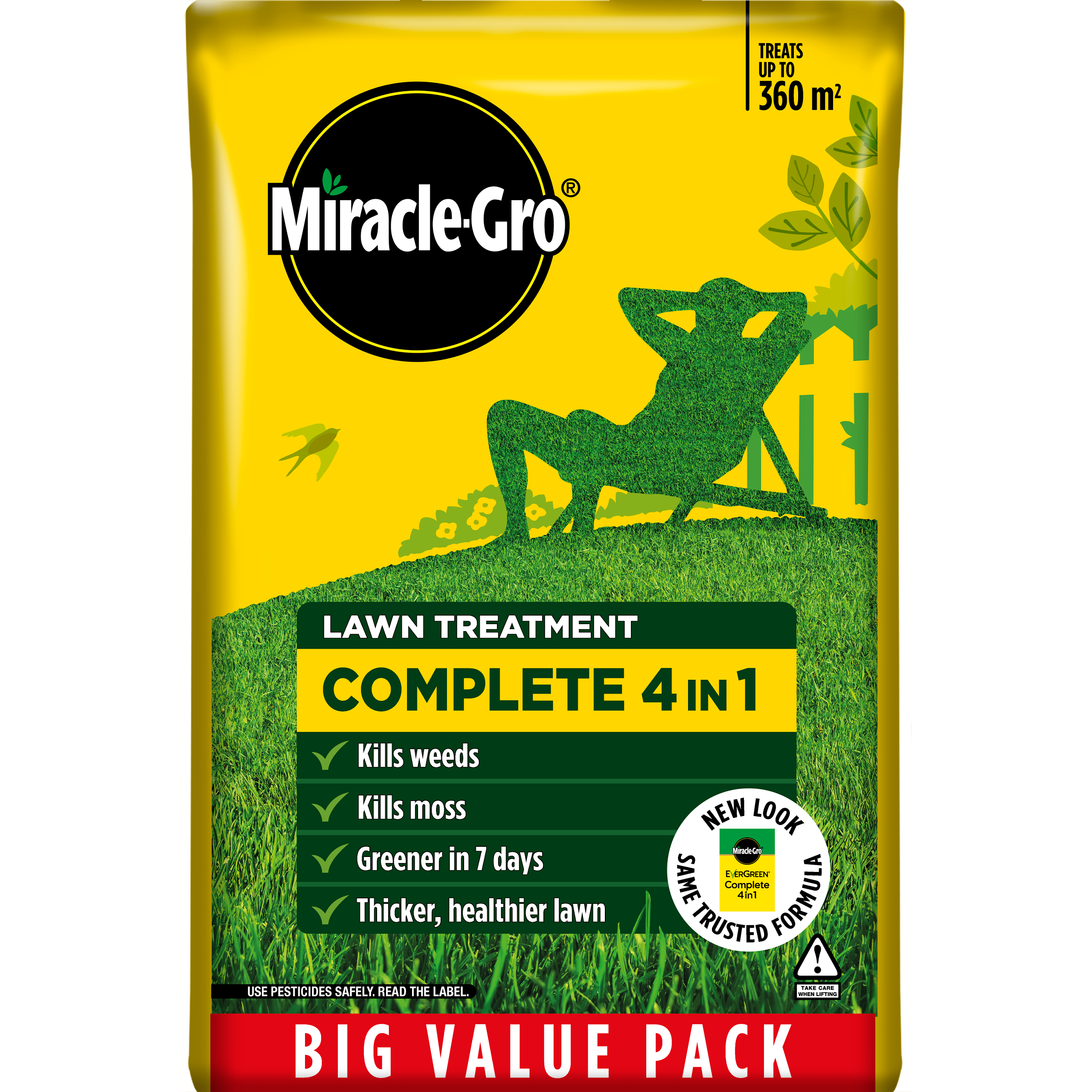 Miracle-Gro Complete 4 in 1 Lawn Food 360 m2 12.6 kg Lawn Food Weed & Moss Control