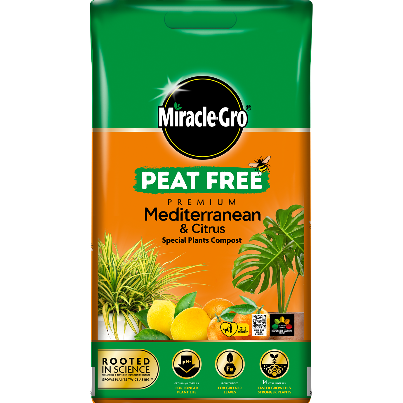Miracle-Gro Premium Mediterranean & Citrus Compost, Peat free 10L Bag