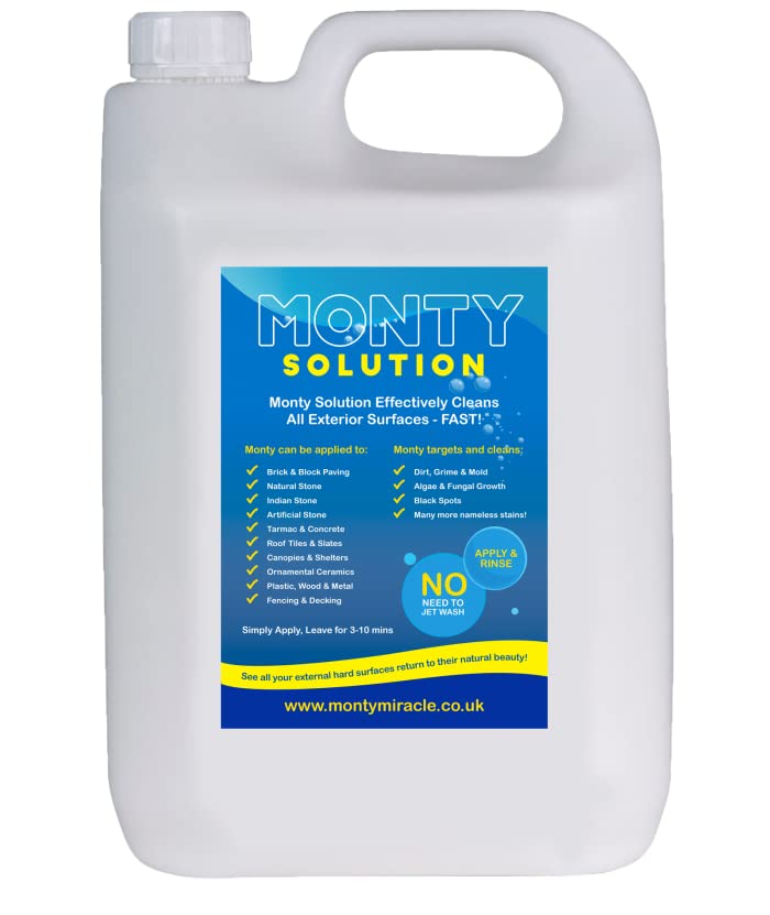 Monty Miracle Fast Patio Cleaner - 5L Outdoor Surface Cleaner for Patio, Decking, Fencing + More