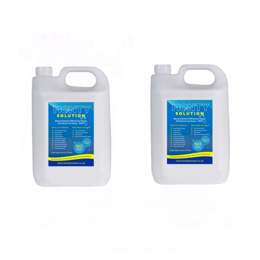 Monty Miracle Fast Patio Cleaner - 2 x 5L Outdoor Surface Cleaner for Patio, Decking, Fencing + More