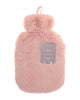 LARGE 1L NATURAL RUBBER HOT WATER BOTTLE WITH WARM KNITTED FLEECE FAUX FUR COVER