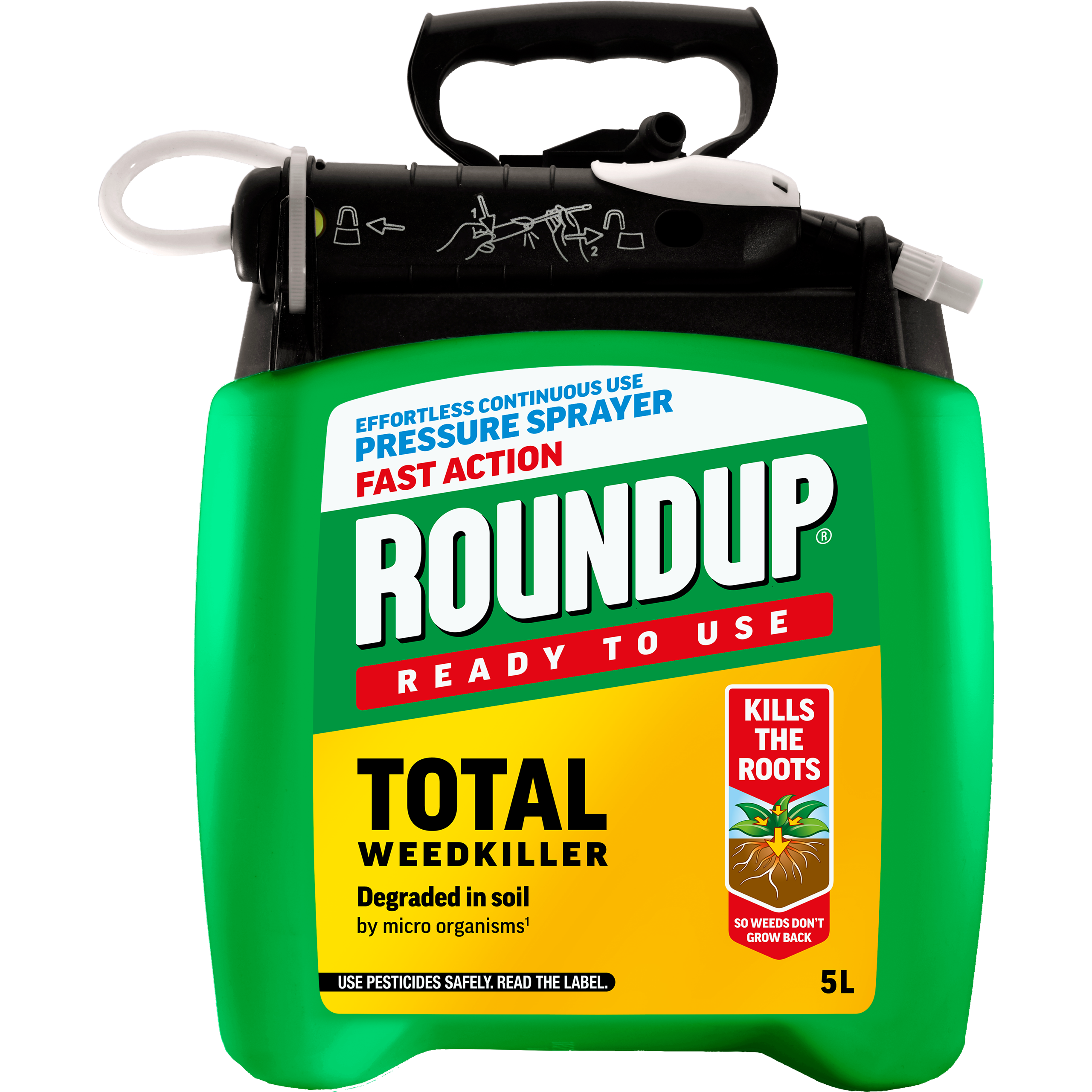 Roundup Fast Action Weedkiller Pump 'N Go Ready To Use Spray, 5 Litre