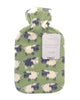 LARGE 1L NATURAL RUBBER HOT WATER BOTTLE WITH WARM KNITTED FLEECE FAUX FUR COVER
