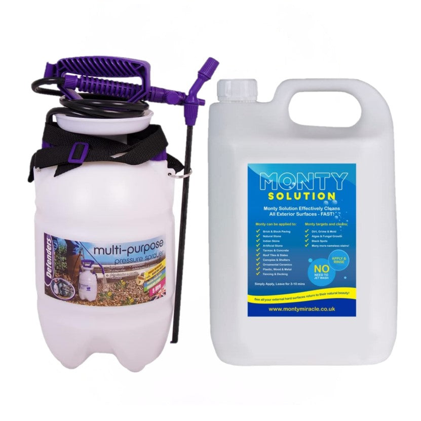 Monty Miracle Fast Patio Cleaner - 5 Litre  + 5L Sprayer Bundle