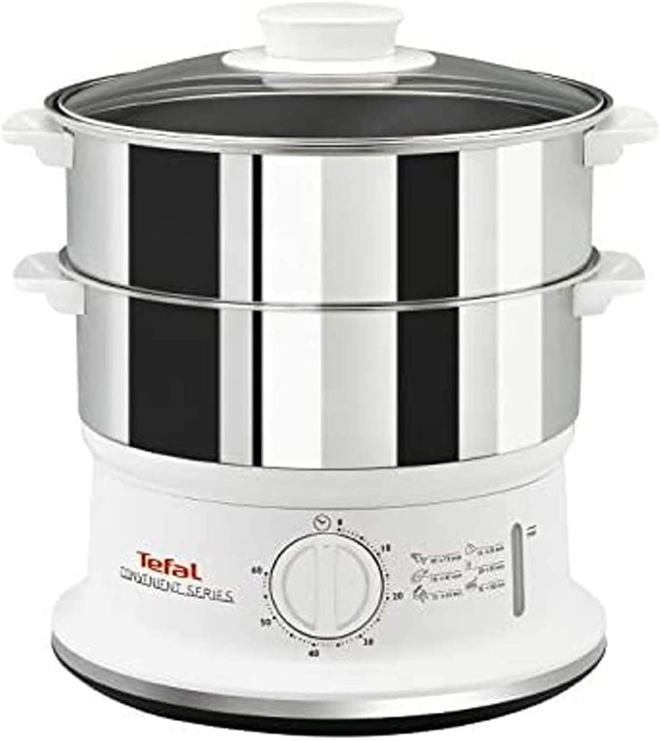 Tefal VC145140 Convenient Series Steamer, 2 Durable Stainless Steel Bowls, Silver