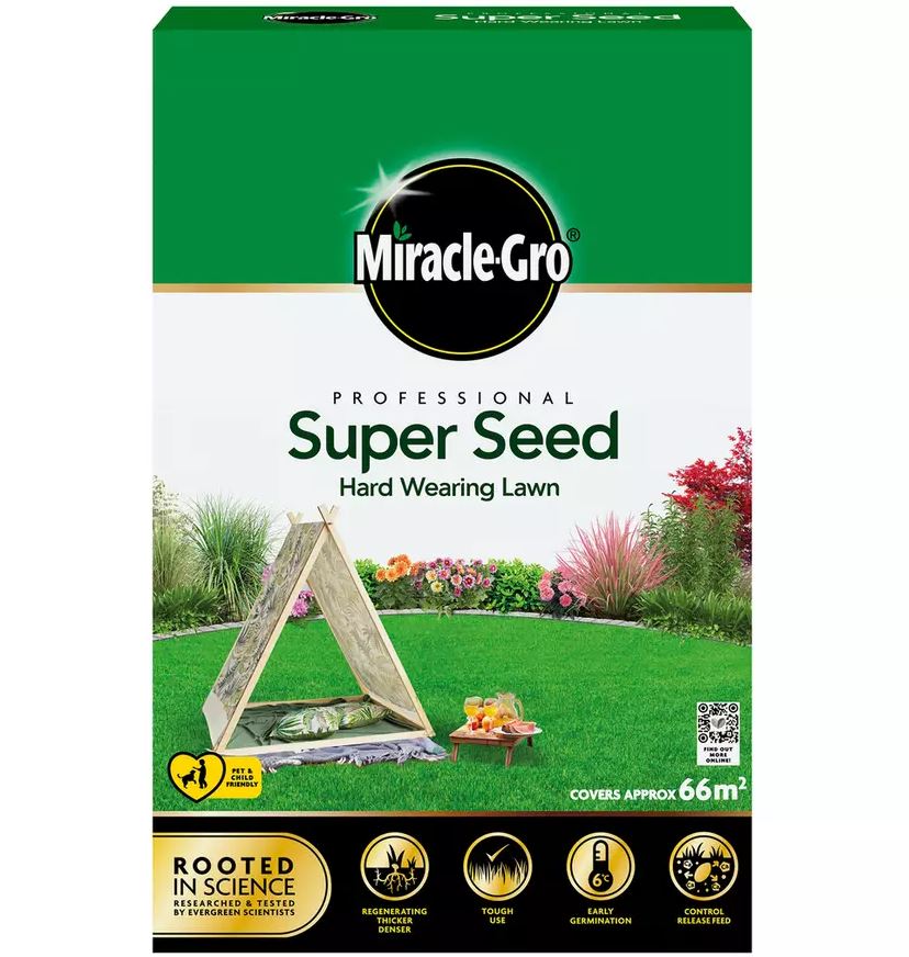 Miracle-Gro Professional Super Seed Hard Wearing Lawn 66m2