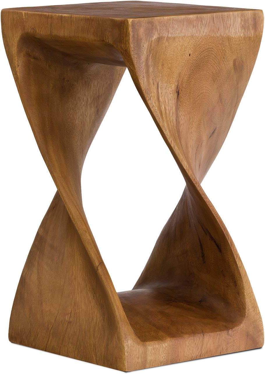 Something Different Table, Honey Brown Wood, 28 x 28 x 51 cm Ex Display
