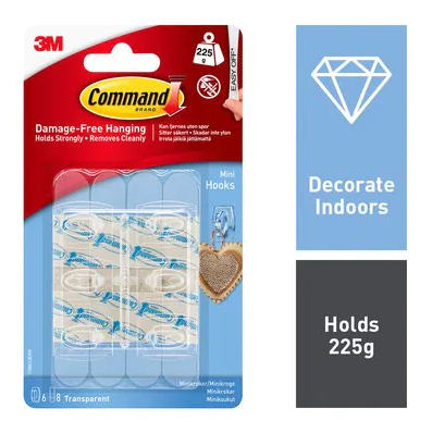 Command™-Mini-Clear-Hooks-with-Clear-Strips-17006CL