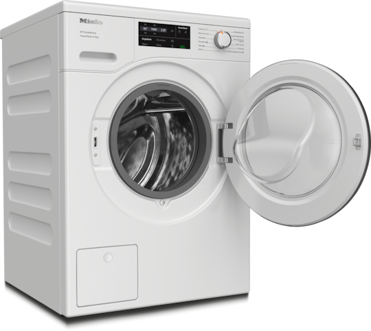 Miele WEG365 WCS PowerWash 9kg Washing Machine, Lotus White, Chrome Door